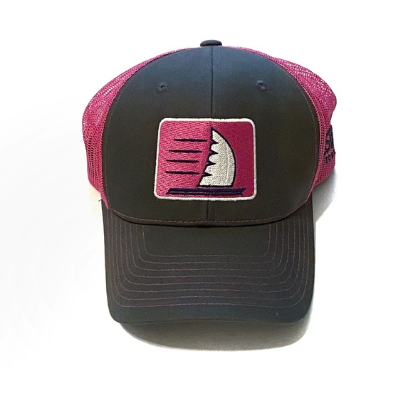 Richardson 112 Virgin Islands Castaway Tour Co Trucker Cap SnapBack Hat Pink Gry - Picture 3 of 16